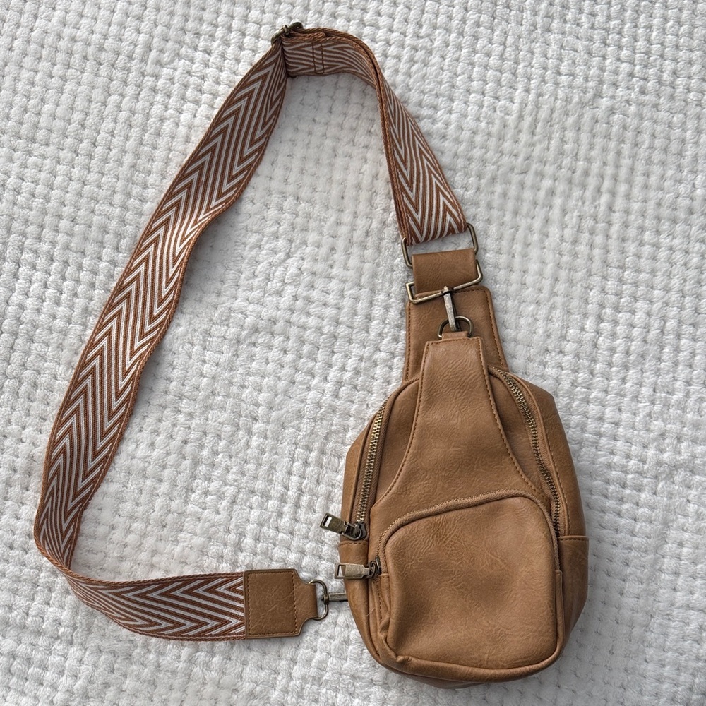 🎒✨ EUC Mini Backpack Sling Purse | Brown Faux Leather ✨🎒